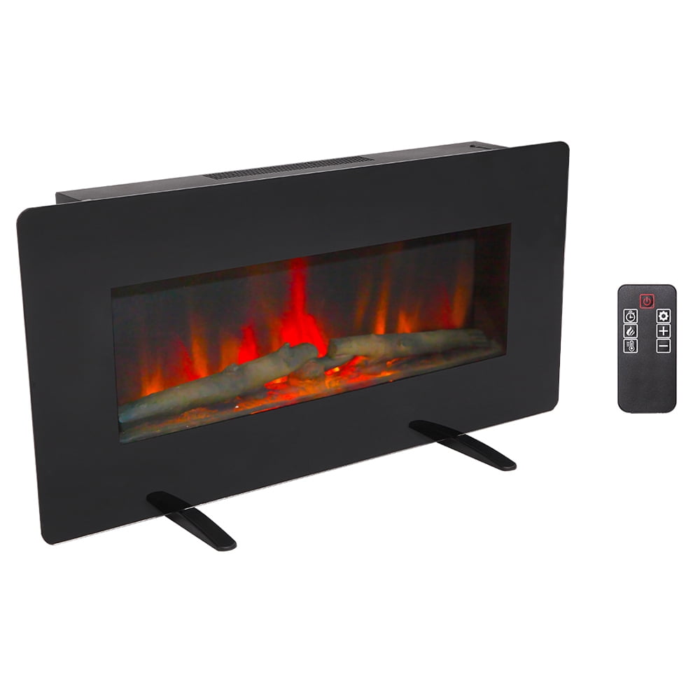 Wall Hanging Electric Fireplace with Remote, 3D 1400W Electric Heaters