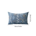 thumbnail image 3 of Floral Embroidered Pillowcase Cotton Linen Cushion Cover 19.68x11.81 Inches Spring Style for Sofa Bedroom Home Decor(Blue), 3 of 6