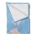 thumbnail image 2 of Blue and Pink Soft Flannel Fleece Throw Blanket, Nursery Graphic with Balloons and Rainbow on Sky, Cozy Plush for Indoor and Outdoor Use, 70" x 90", Multicolor, by Ambesonne, 2 of 5