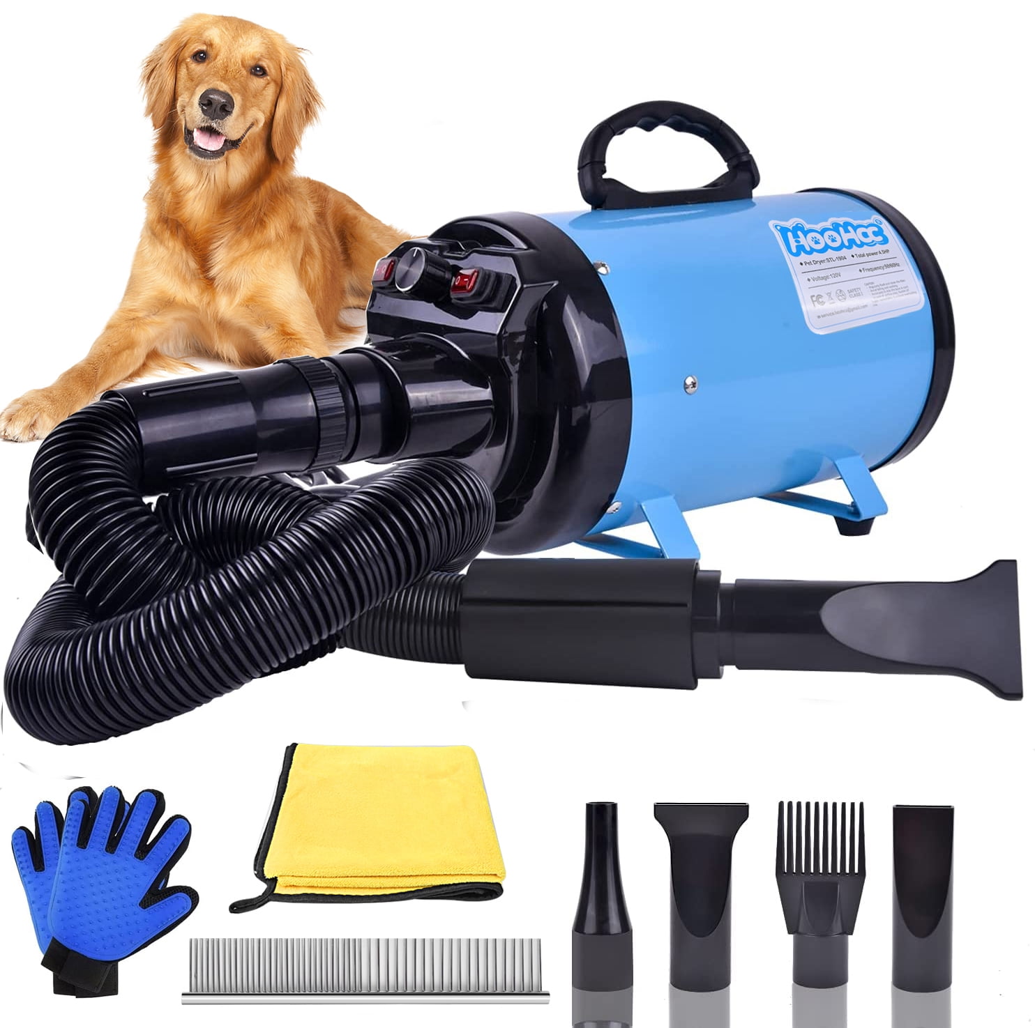 Dog Dryer, 4.5HP Allinone Pet Grooming Dryer with Adjustable Speed