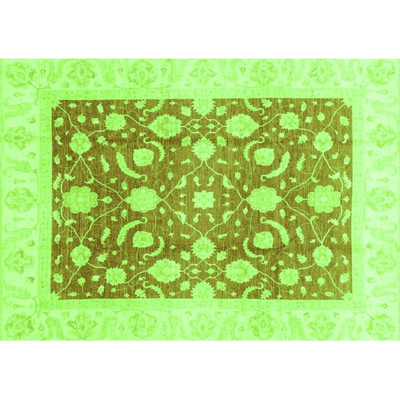 Ahgly Company Indoor Rectangle Abstract Green Modern Area Rugs, 5' x 8'