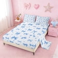 thumbnail image 2 of Erosebridal Blue Bowtie Girls Queen Sheet Sets,Cute Coquette Bowknot Bed Set For Kids 4-Piece, 2 of 6
