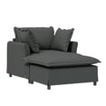 thumbnail image 4 of Modern Oversized Chenille Armchair With Movable Ottoman For Living Room, Bedroom, 2 Colors, 4 of 7