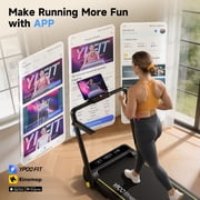 YPOO Foldable Treadmill with Incline, 2.5HP Portable Walking Pad with Handle for Home Office, LED Display, Remote Control and 300 lbs Capacity