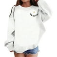 thumbnail image 3 of Byoo Slogan Floral Print Sweatshirt for Girls Crewneck Long Sleeve Sweatshirts Daily Sweatshirt,White, 3 of 6