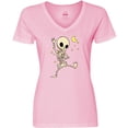thumbnail image 3 of Inktastic Cute Dancing Skeleton Women's V-Neck T-Shirt, 3 of 5
