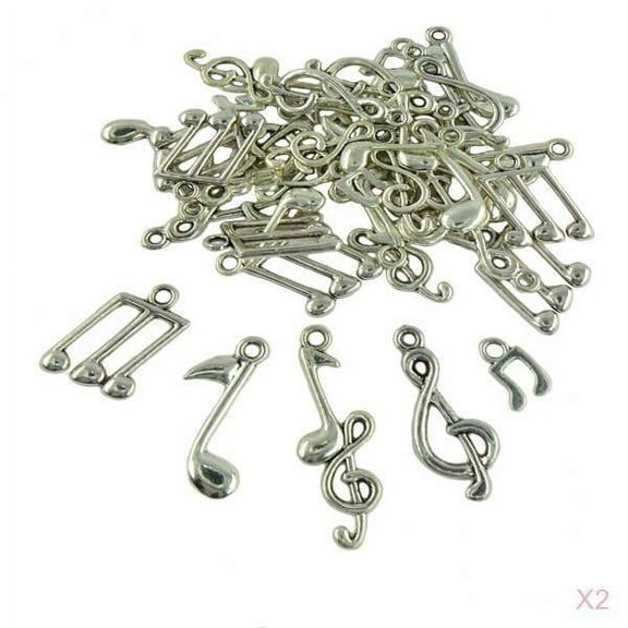 yotijay 80 Piece Mixed Styles Symbol Music Note Charms Pendant for Crafting, Beading,