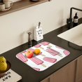 thumbnail image 5 of Yayeee Dish Drying Mat for Kitchen Counter 18" x 24" Microfiber Super Absorbent Coffee Decorative Pad, Pink Ice Cream, 5 of 9
