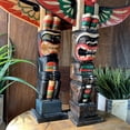 thumbnail image 4 of Zeckos 20 inch Light Brown Wood Carved Northwest Coast Totem Sculpture Home Decor, 4 of 13