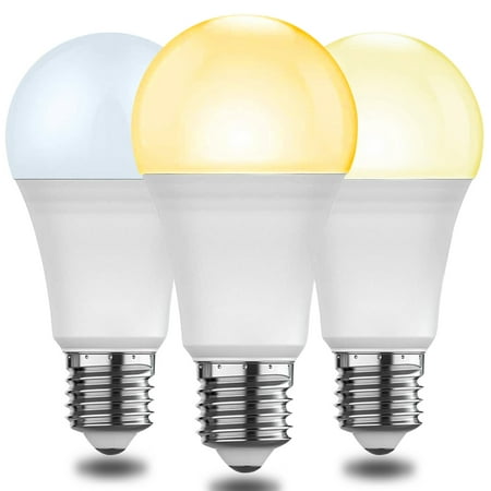 

Rosnek 2Pcs E27 LED Smart Light Bulb 3 Colors 5W/7W/9W Energy Saving Light Bulb Ultra-Bright High Power Light Source