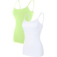 thumbnail image 1 of SURJDE Women's Cotton Camisole Shelf Bra Spaghetti Straps Tank Top 2 Packs, 1 of 7