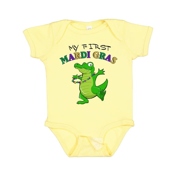 Inktastic My First Mardi Gras-alligator Boys or Girls Baby Bodysuit