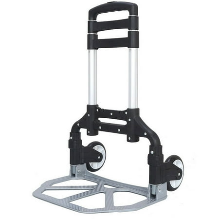 cart dolly hand folding trolley truck wheels portable push office collapsible platform aluminum luggage capacity lbs aluminium utility ubesgoo telescoping