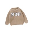thumbnail image 1 of Nituyy Baby Knit Sweaters Long Sleeve Round Neck Letter Embroidery Pullover Infant Fall Tops, 1 of 9
