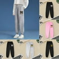 thumbnail image 6 of YUEHUA Girls' Sweatpants Super Soft Athletic Performance Pants Wide Leg Drawstring Baggy Pants Athletic Joggers Sweat Trousers, Size 3-4 Years, 6 of 9