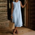 thumbnail image 2 of Bxsruta Womens Casual Dress Sleeveless Midi Sundress Loose Summer Beach Dresses with Pockets, 2 of 6