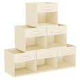 thumbnail image 1 of Cubo de almacenamiento DIMJ Cube, 6 paquetes con asas, para armario, color beige, 1 of 6