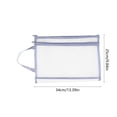 thumbnail image 3 of Bolsa de malla de gran capacidad con diseño de doble capa transparente: estuche con cremallera para organizar tareas, exámenes y documentos con asa., 3 of 6