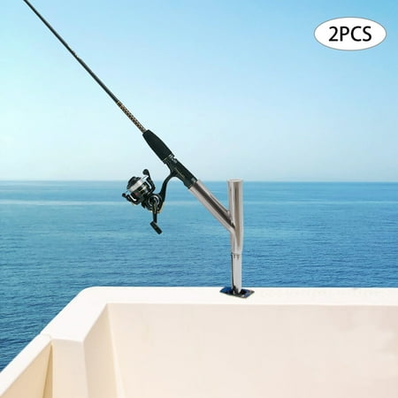 2 Pieces Kit 304 Stainless Steel Rod Holder for Boat Fishing Rod Holder Stainless Steel Rod Holder Silver