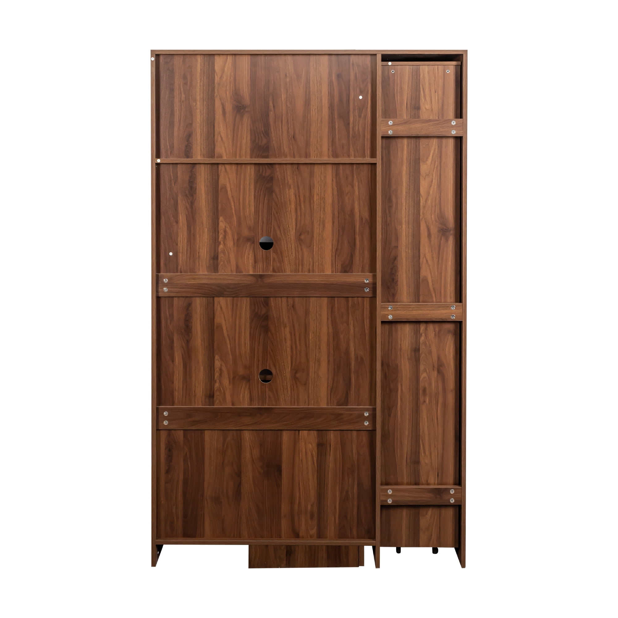 Mintazer 70" Tall Kitchen Pantry Cabinet with Pull-Out storage shelf, Freestanding Storage Cabinet with 4 Doors for Kitchen Pantry Dining Room, Walnut Brown