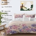thumbnail image 3 of 3 Piece Pink Blue Spring Floral Duvet Cover Set Queen Size,Microfiber Comforter/Quilt Cover with Corner Ties and 2 Pillowcases,Rustic Summer Flower Botanical All Season Bedding with Zipper Closure, 3 of 8