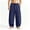 Navy, variant on Men's Cotton Linen Drawstring Harem Pants Plus Size Casual Elastic Waist Lightweight Trouser Hippie Summer Beach Pants