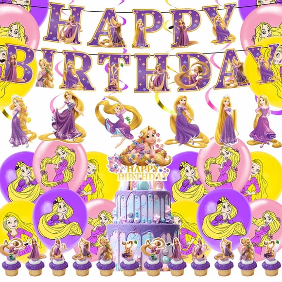Globos de cumpleaños kit decoración fiesta alusivo a princesa Rapunzel