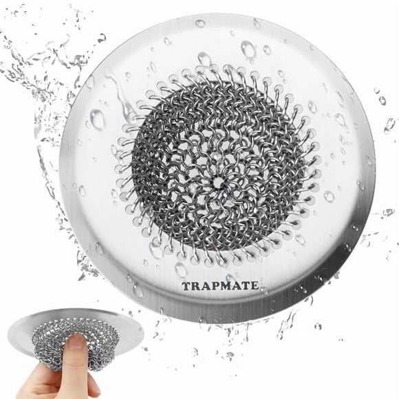 Colador para desagüe de fregadero de cocina TRAPMATE de acero inoxidable de 11 cm