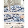 thumbnail image 5 of Bohemia Area Rug for Bedroom 5x7 Ft Blue Abstract Retro Striped Pattern Ethnic Style Super Soft fuzzy Throw Rug Non-Slip Fluffy Plush Indoor Floor Carpet for Living Room Nursery Home Decor, 5 of 8