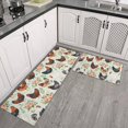 thumbnail image 2 of Rooster and Floral Mint Pattern Anti Fatigue Kitchen Rugs Set Of 2, Non Slip Washable Decorative Floor Mats for Kitchen Sink Laundry, 17"x30" and 17"x47", 2 of 6