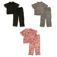 thumbnail image 2 of Flora Nikrooz Women's Short Sleeve Button Up Notch Collar Pajamas, 2 Piece Set, 2 of 3