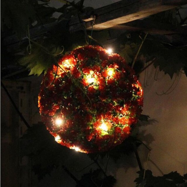 Led Energía Sor Flor de Luces Libre Luz Creativo árbol Colgando Arte Decoración Festiva Dispaly rojo CUTICAT Luces de bolas de flores