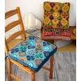 thumbnail image 2 of Velvet Chair Seat Cushions for Kitchen Dining Room Chairs Boho Printed Chair Pad with Ties Soft and Comfortable Square Chair Cushion 16"x16", 2 of 8