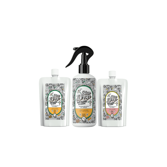 Kit Antiolores Mascotas Blue Drop | 470ml olor Madera + Refill Madera y Gardenia 500ml