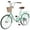 Green, variant on Zukka City Bike 22 inch Cruiser Bicycle 7 Speed with Woven Basket for Lady Girl Green