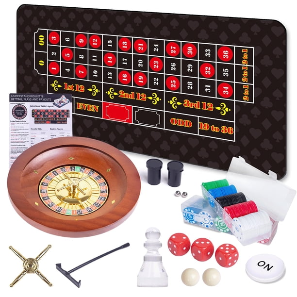 Set de Ruleta y Craps WodGod con Rueda de Madera de 10" y 200 Fichas
