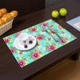 thumbnail image 2 of Placemat, Pioneer Flower Floral Print Pattern Place Mats Table Mat Set Of 2, PVC Washable Placemats for Party Kitchen Dining Decoration, 18x12 Inch, Fade Resistant, 2 of 6