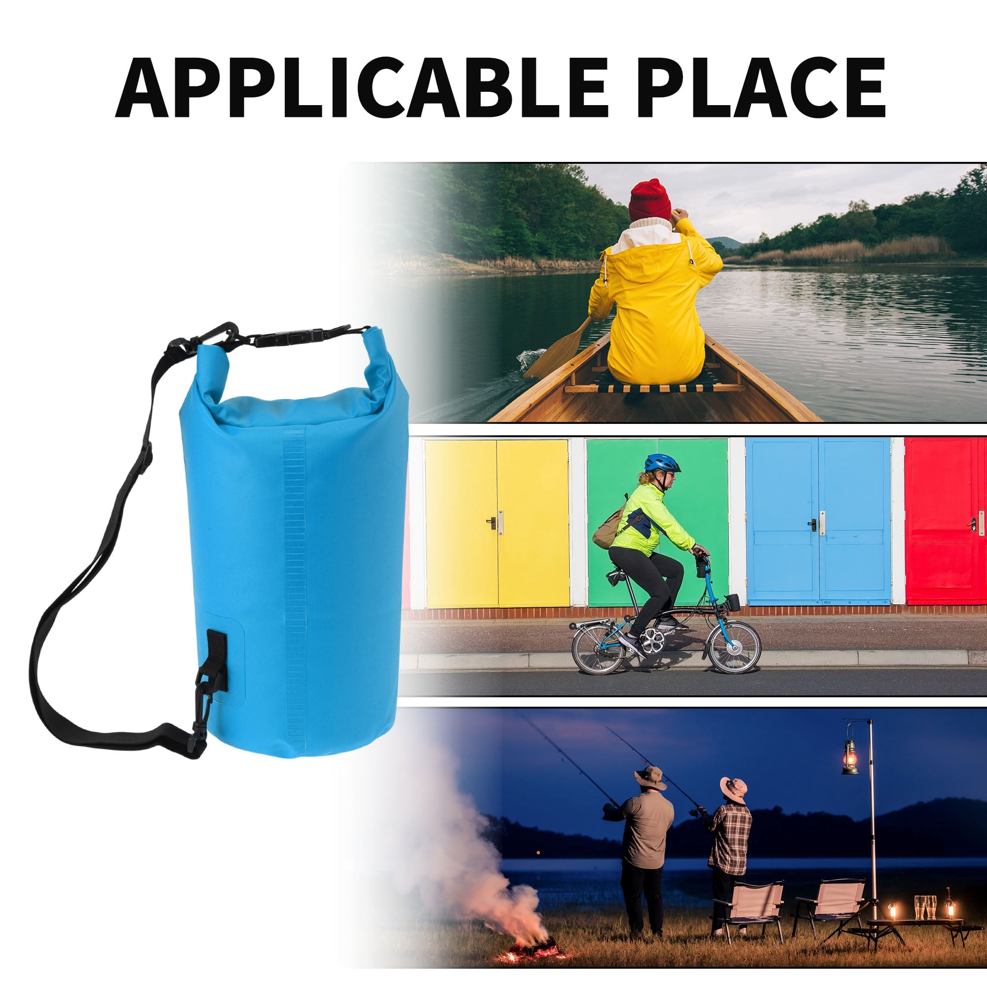 Unique Bargains Durable Waterproof Dry Bag Grey Blue