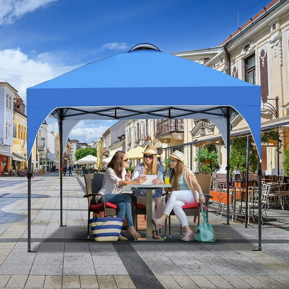 10x10 Ft Outdoor Pop Up Canopy Tent Instant Shelter Pop-Up Sun Camping Tent, Blue