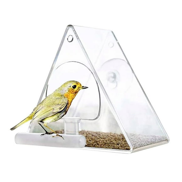 Triangular Transparent Acrylic Pet Box Bird Feeder Bird Feeder Hummingbird Feeder Window Suction Cup Hanger