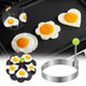 thumbnail image 1 of Anillos de acero inoxidable para huevos, moldes antiadherentes para panqueques con mangos resistentes al calor: anillos para cocinar huevos con formas para desayunos, tortillas, sándwiches y, 1 of 5