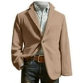 thumbnail image 4 of Fgnfyis Suit Jacket for Men Corduroy Solid Color Casual Jacket for Business Holiday Party and Formal Events with Classic Notch Lapel Jackets for Men Khaki M, 4 of 4