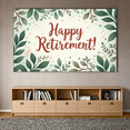 thumbnail image 7 of Decorative Design Happy Retirement Banner Leaf Pattern Floral Motif Polyester Material for Office Party Indoor Celebration Outdoor Event, 7 of 7