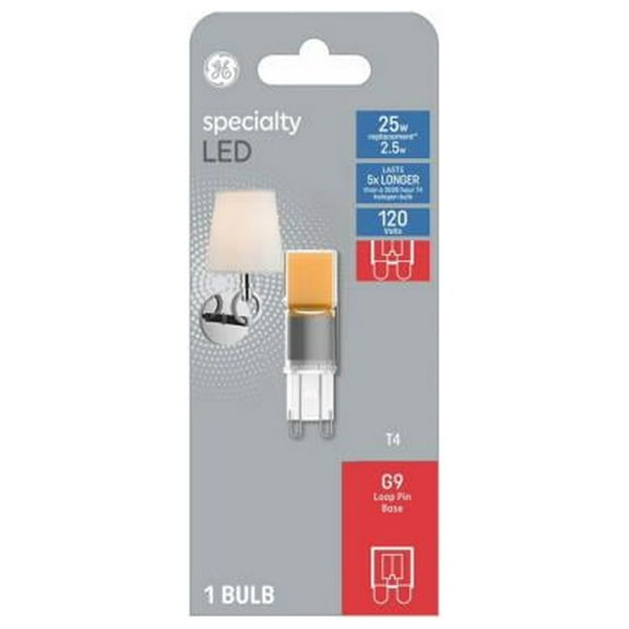GE 93129000 LED Bulb T4 G9 Warm White 25 Watt Equivalence Clear