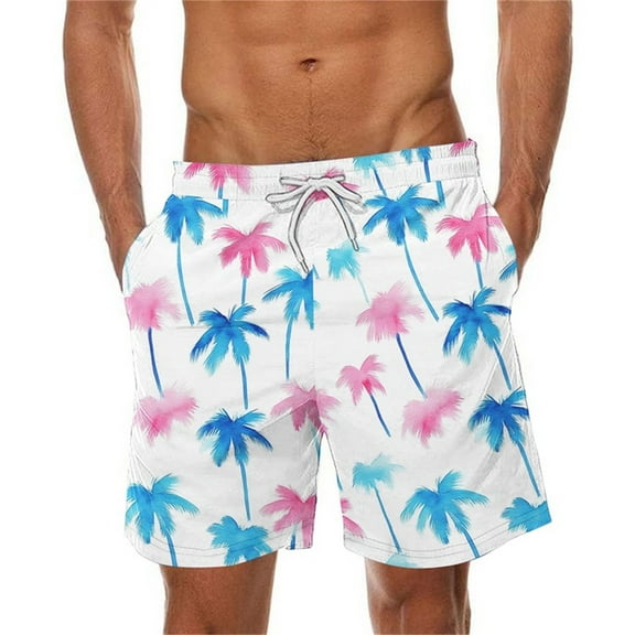 Blczomt Hawaiian Shorts for Men Clerance Board Elastic Waist Drawstring Beach Shorts for Men,L