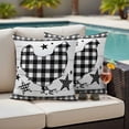thumbnail image 4 of Chicken Hen Outdoor Waterproof Pillow Covers, Rooster Animals Farmhouse Plaid Country White Wooden Decorative Square Throw Pillowcase Sofa Cushion Sham for Patio/Couch/Chair, 26"x26" 2 Pack, 4 of 8