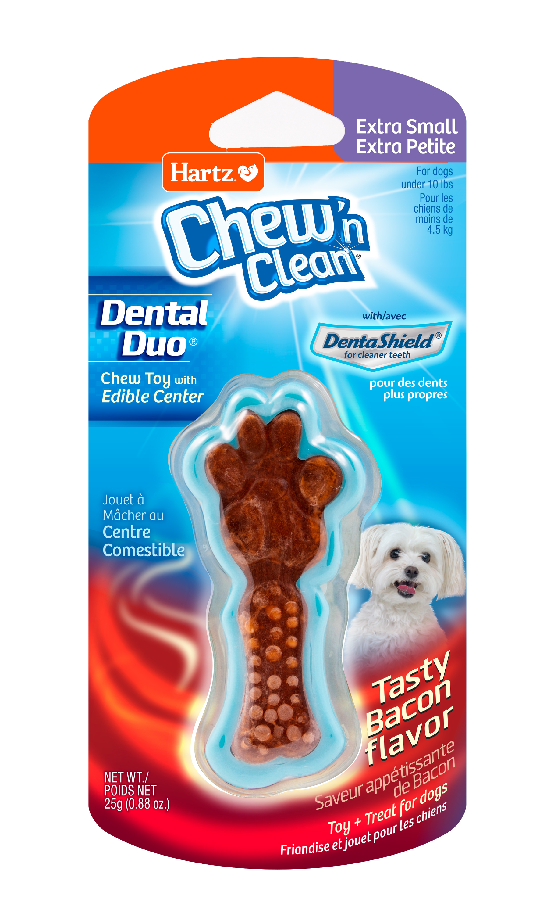 Hartz Chew 'n Clean Extra Small Dog Treat Bacon, 0.88 oz