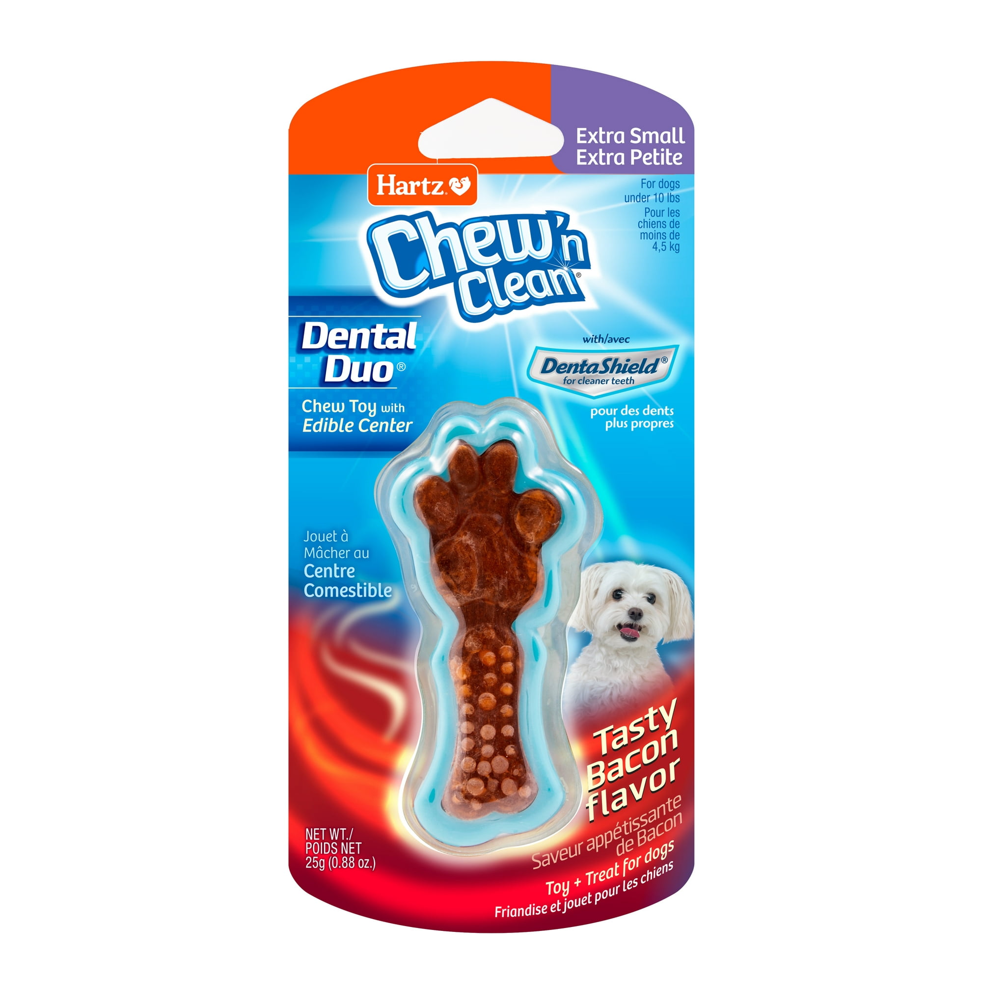 Hartz Chew 'n Clean Extra Small Dog Treat Bacon, 0.88 oz