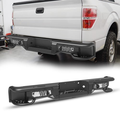 Rear Back Bumper for Ford F-150 2006 2007 2008 2009-2014 Offroad Black Steel
