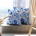 thumbnail image 6 of LALILO Throw Pillow Covers Watercolor Floral Botanical Blue Floral Cushion Cover 18" x 18", 2 Pack, 6 of 6